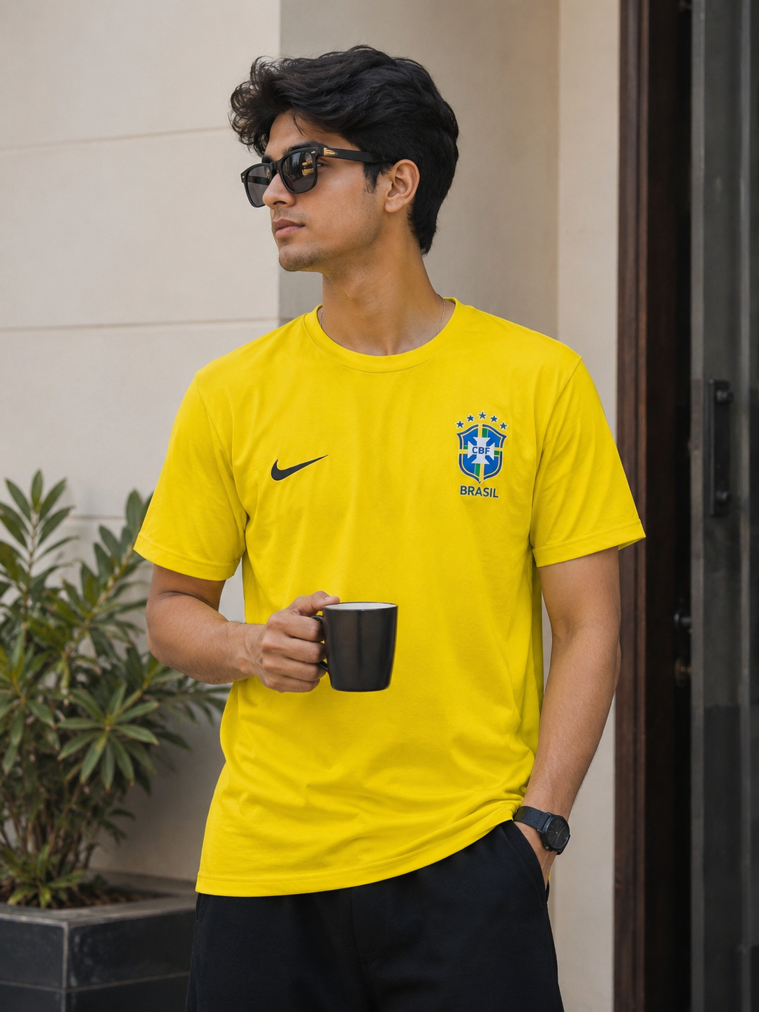 Regular fit crew neck t-shirt for men